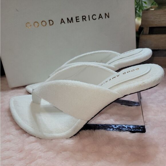 Good American Wedge White Terry Sandals - Picture 13 of 13